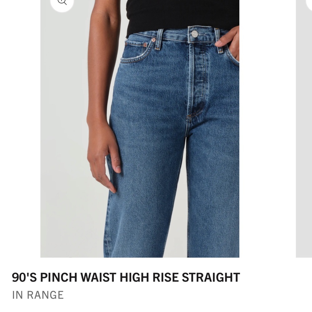Agolde Blue High Rise Straight Jeans AGOLDE 90s Pinch Waist (A154F‑1141)